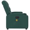 vidaXL Fauteuil inclinable de massage &eacute;lectrique vert fonc&eacute; tissu