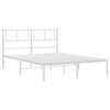 vidaXL Cadre de lit métal sans matelas et tête de lit blanc 135x190 cm