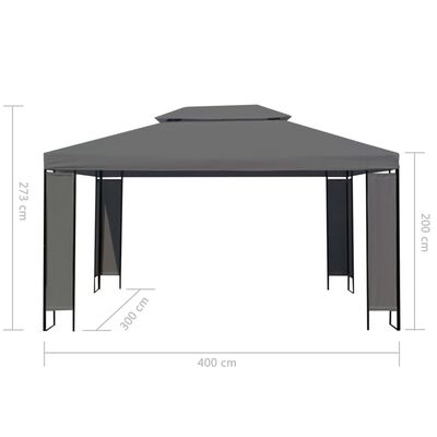 vidaXL Chapiteau Anthracite 300 x 400 cm