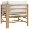vidaXL Canapé d'angle de jardin avec coussins gris clair bambou