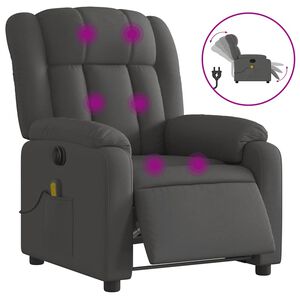 vidaXL Fauteuil inclinable de massage &eacute;lectrique gris fonc&eacute; tissu