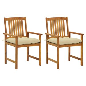 vidaXL Chaises de jardin avec coussins lot de 2 Bois d'acacia massif