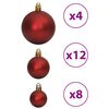 vidaXL Boules de No&euml;l 100 pcs rouge bordeaux 3 / 4 / 6 cm
