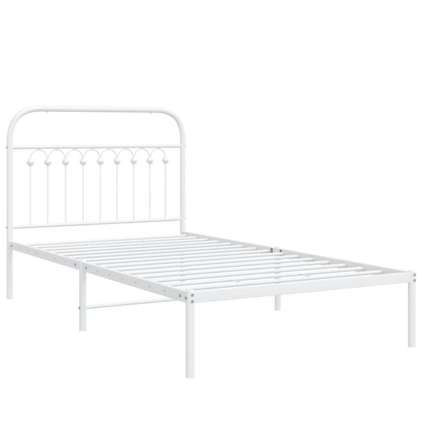 vidaXL Cadre de lit métal sans matelas et tête de lit blanc 100x190 cm