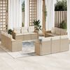 vidaXL Salon de jardin avec coussins 12 pcs beige r&eacute;sine tress&eacute;e