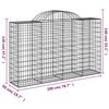 vidaXL Panier de gabions arqu&eacute; 200x50x120/140 cm Fer galvanis&eacute;