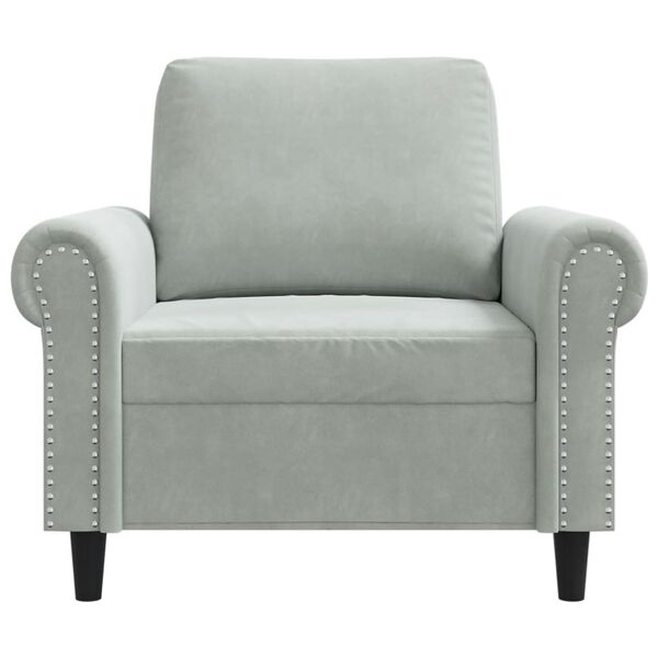 vidaXL Fauteuil Gris clair 60 cm Velours