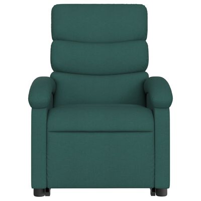 vidaXL Fauteuil inclinable de massage électrique vert foncé tissu