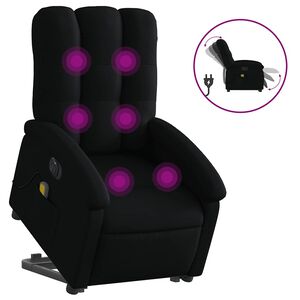 vidaXL Fauteuil inclinable de massage &eacute;lectrique noir tissu