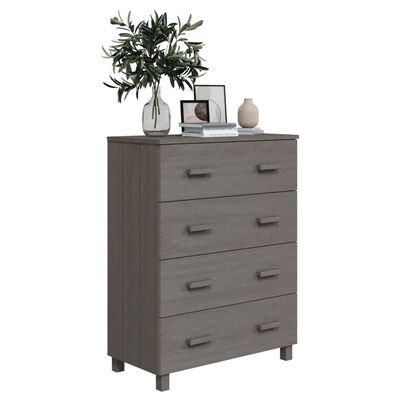 vidaXL Buffet HAMAR Gris clair 79x40x103,5 cm Bois massif de pin