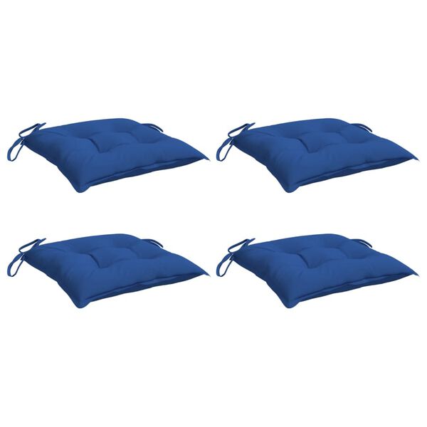 vidaXL Coussins de chaise lot de 4 bleu 40x40x7 cm tissu oxford