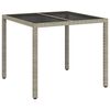 vidaXL Table de Jardin Gris 90 x 90 x 75 cm polyrotin
