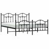 vidaXL Cadre de lit métal sans matelas avec pied de lit noir 183x213cm