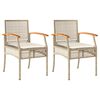vidaXL Chaises de jardin coussins lot de 2 beige r&eacute;sine tress&eacute;e acacia