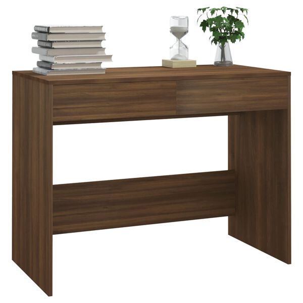 vidaXL Bureau Ch&ecirc;ne marron 101x50x76,5 cm Bois d'ing&eacute;nierie