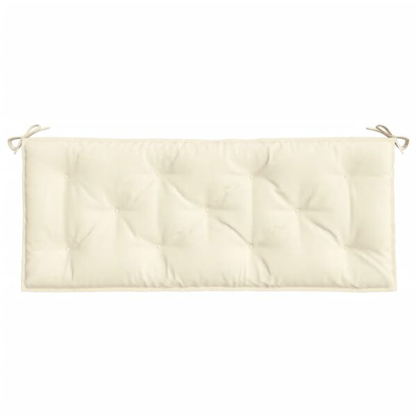 vidaXL Coussin de banc de jardin blanc cr&egrave;me 120x50x7 cm tissu oxford