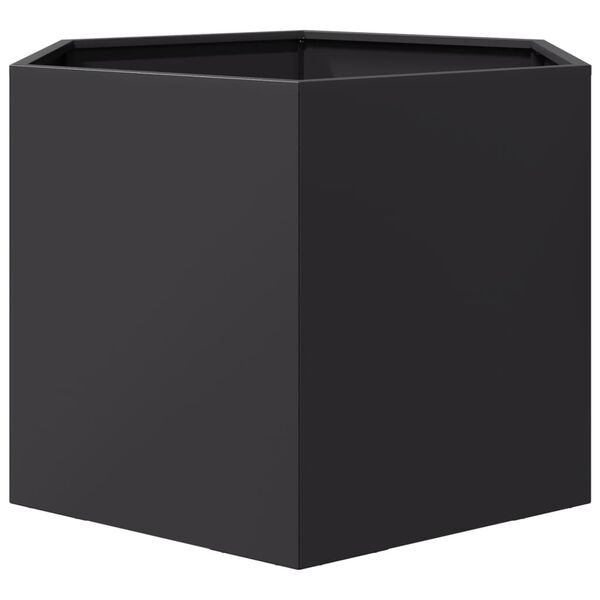 vidaXL Jardini&egrave;re noir hexagone 69x60x45 cm acier