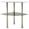 vidaXL Table 2 niveaux Transparent et noir 38x38x50 cm Verre trempé