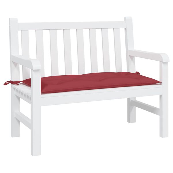 vidaXL Coussin de banc de jardin rouge bordeaux 110x50x7 cm