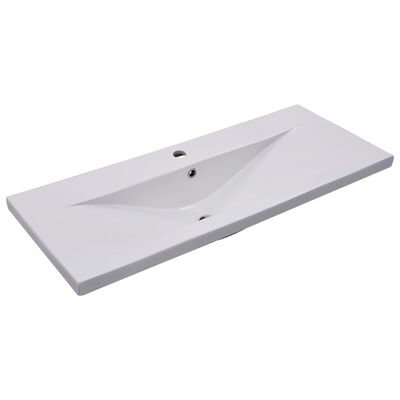 vidaXL Lavabo encastré 101 x 39,5 x 18,5 cm Céramique Blanc