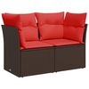 vidaXL | Canap&eacute; de jardin | avec coussin Marron 124 x 62 x 69 cm polyrotin
