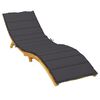 vidaXL Coussin de chaise longue noir 200x60x3 cm tissu oxford