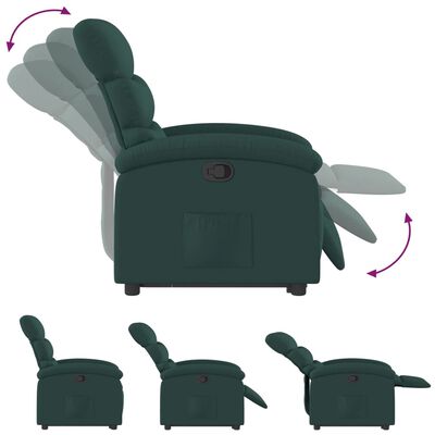 vidaXL Fauteuil inclinable vert foncé tissu