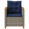 vidaXL Chaise de jardin avec coussins gris r&eacute;sine tress&eacute;e
