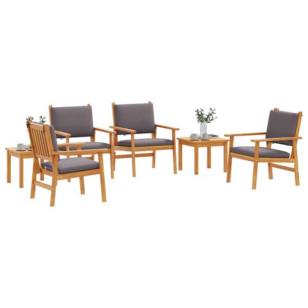 vidaXL Ensemble de canap&eacute; de jardin 6 pcs Marron Bois d'Acacia Massif