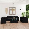 vidaXL Salon de jardin 9 pcs avec coussins R&eacute;sine tress&eacute;e Noir