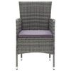 vidaXL Chaises à manger de jardin lot de 4 Résine tressée Gris