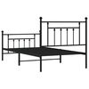 vidaXL Cadre de lit métal sans matelas avec pied de lit noir 100x190cm