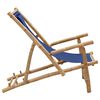 vidaXL Chaise de terrasse Bambou et toile Bleu marine