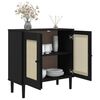vidaXL Buffet SENJA aspect rotin noir 80x35x80 cm bois massif de pin