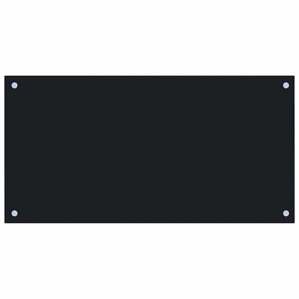 vidaXL Dosseret de cuisine Noir 80x40 cm Verre tremp&eacute;