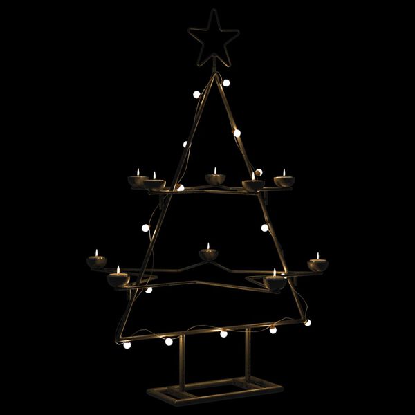vidaXL Arbre de No&euml;l en m&eacute;tal pour d&eacute;coration noir 75 cm