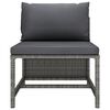 vidaXL Salon de jardin 4 pcs avec coussins R&eacute;sine tress&eacute;e Gris