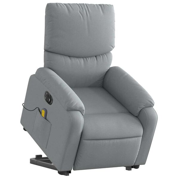 vidaXL Fauteuil inclinable de massage électrique gris clair tissu