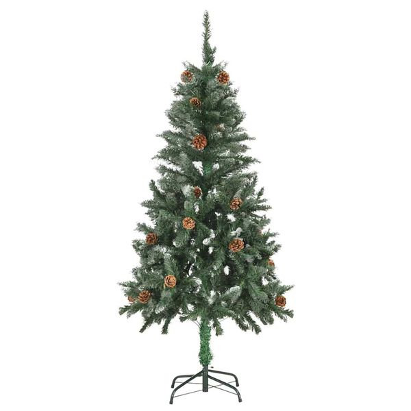 vidaXL Arbre de No&euml;l artificiel pr&eacute;-&eacute;clair&eacute;/boules pommes de pin 150cm
