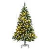 vidaXL Sapin de No&euml;l artificiel &agrave; charni&egrave;re 300LED neige floqu&eacute;e 210cm