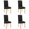 vidaXL Chaises &agrave; manger lot de 4 noir tissu