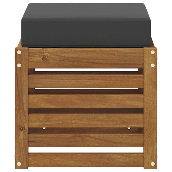 vidaXL Banc de jardin avec coussin 2 Pi&egrave;ce Naturel et Anthracite