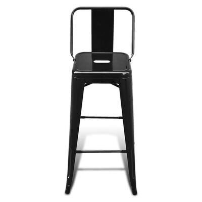 vidaXL Tabourets de bar lot de 2 noir acier