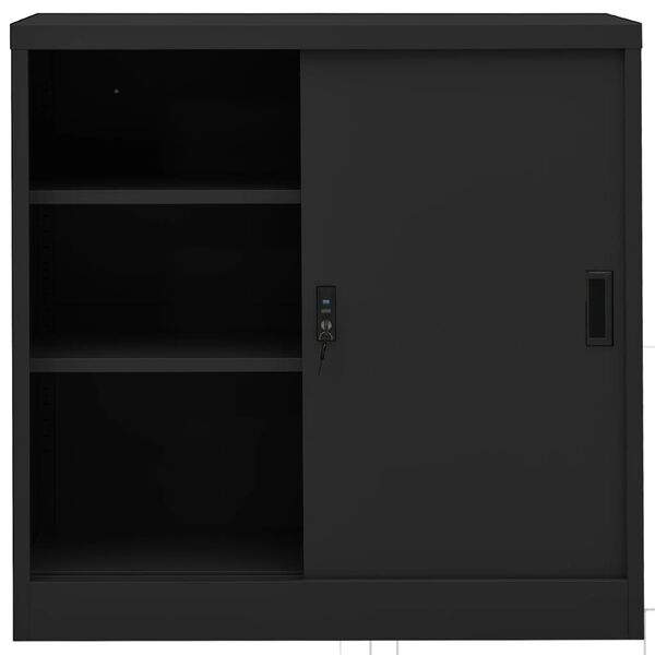 vidaXL Armoire de bureau porte coulissante Anthracite 90x40x90cm Acier