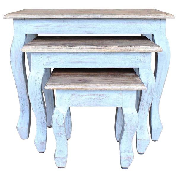 vidaXL Ensemble de tables gigognes 3 pcs bois d'acajou massif