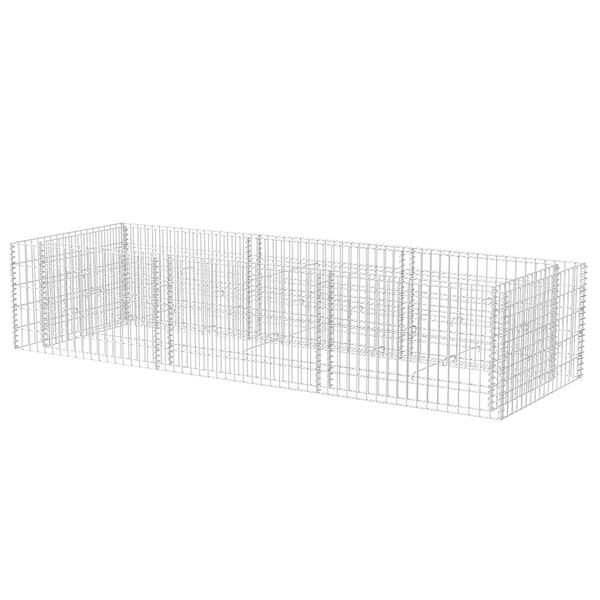 vidaXL Lit sur&eacute;lev&eacute; &agrave; gabion Acier 270x90x50 cm