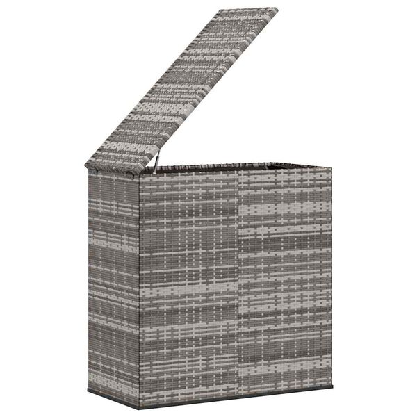 vidaXL Boîte à coussins de jardin Résine tressée 100x49x103,5 cm Gris