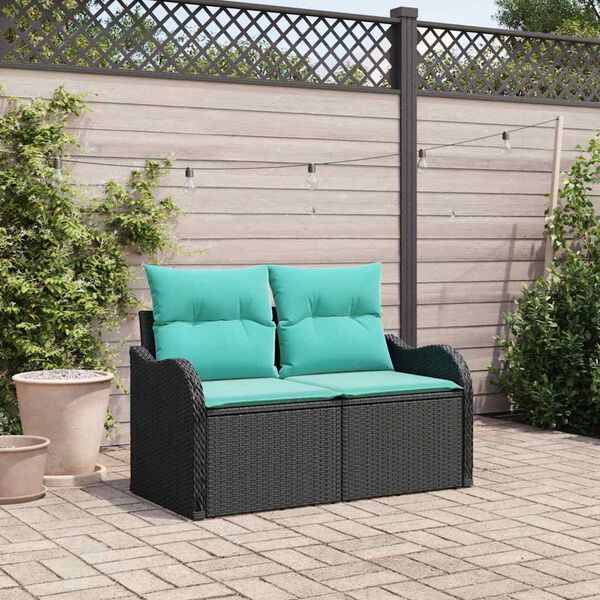 vidaXL Canap&eacute; de jardin avec coussin 121 x 62 x 69 cm polyrotin