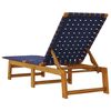 vidaXL Chaises longues bleu fonc&eacute; bois d'acacia solide et tissu