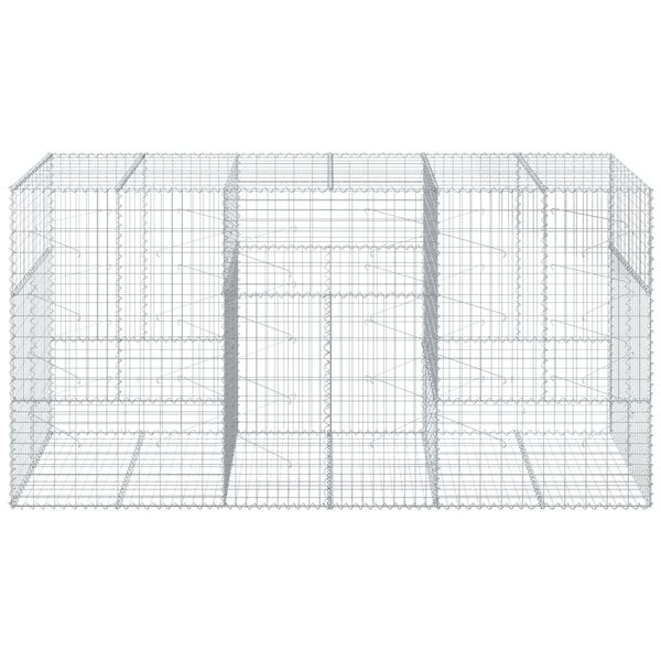 vidaXL Panier gabion avec couvercle 300x100x150 cm fer galvanis&eacute;
